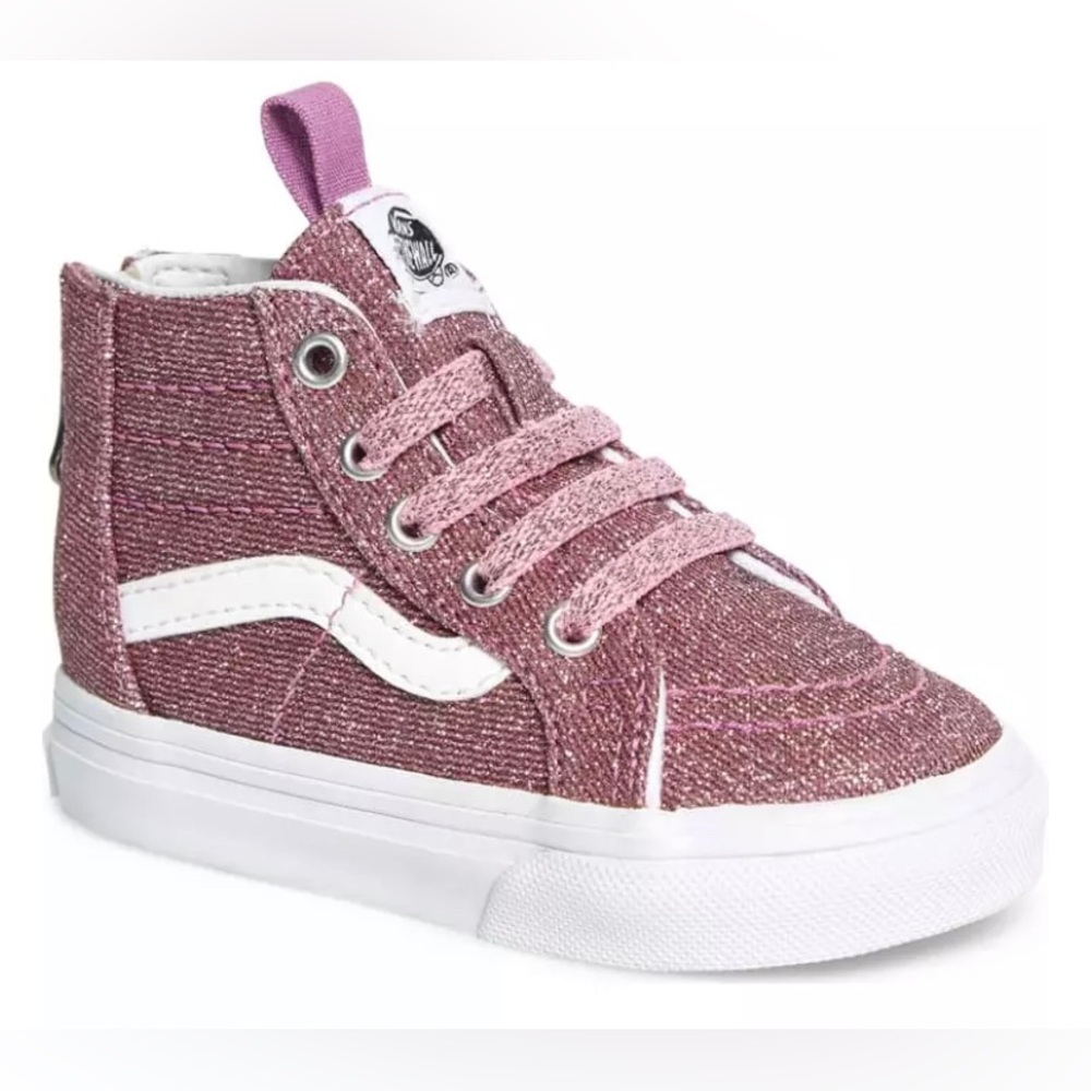 Vans Toddler Sk8-Hi Zip Sneaker Glitter Size 4c